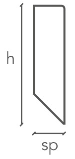 Battiscopa Dritto in massello di ayous laccato bianco o RAL