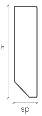 Battiscopa Dritto in massello di ayous laccato bianco o RAL